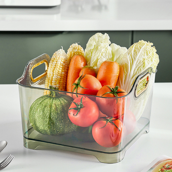 Coș transparent de plastic pentru spălat legume și fructe în chiuvetă