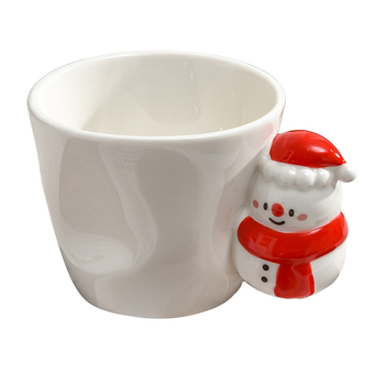 Cană de cafea ceramică cu mâner 3D al lui Moș Crăciun, design drăguț pentru ceai de după-amiază acasă, cadou pentru prieteni și studenți