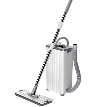 2026 Mop plat pentru uz casnic, curățare umedă și uscată, fără atingere cu mâinile, microfibră, tijă telescopică 125 cm, cap 33×12 cm, tijă din oțel inoxidabil, depozitare