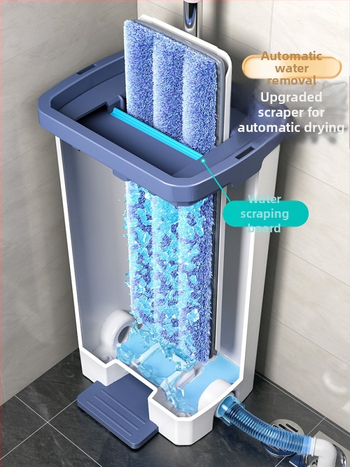 2026 Domáci plochý mop na mokré a suché čistenie, hands-free, mikrofibró, teleskopická dĺžka 125 cm, hlava 33×12 cm, nerezová tyč, na uloženie