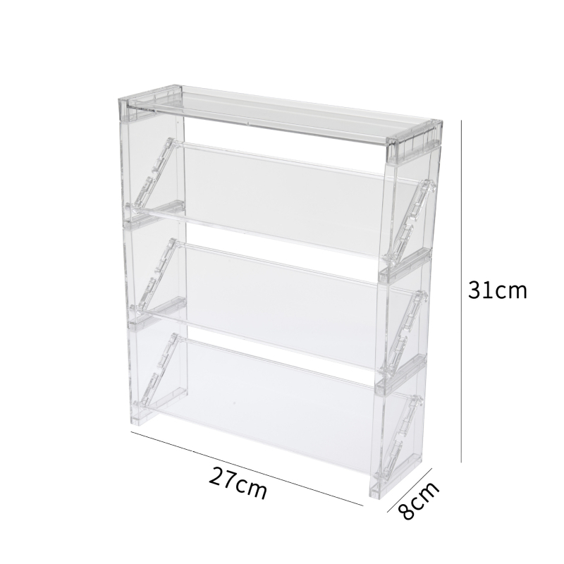 Organizator de make-up cu compartimente transparente, pentru rujuri, pe birou