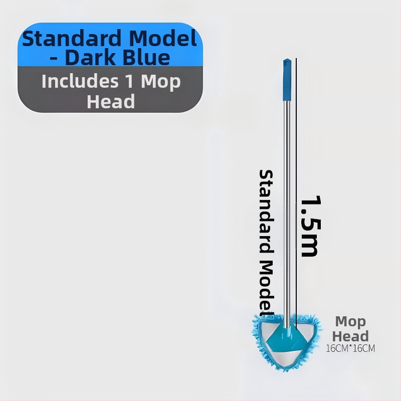 Univerzálny trojuholníkový mop na steny, stropy, kuchyňu a okná – Chenille mop s nerezovou rúčkou, teleskopická dĺžka 80–100 cm