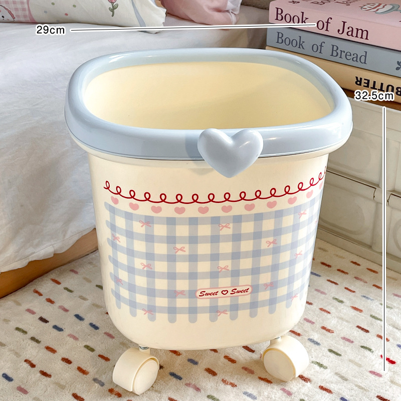 Coș de gunoi cu roți, 12 L, capacitate mare, pentru uz casnic, potrivit pentru living sau dormitor