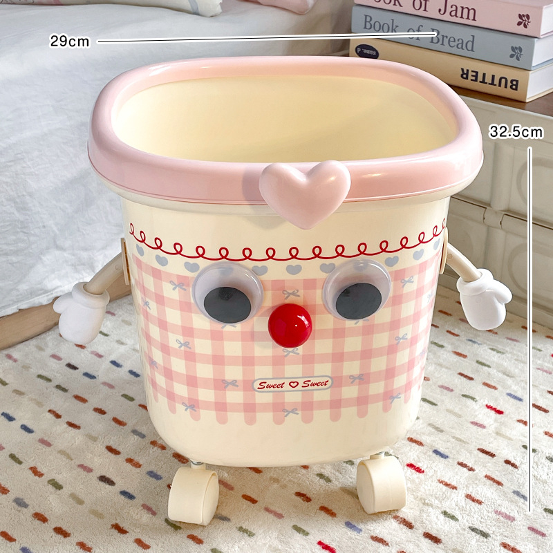 Coș de gunoi cu roți, 12 L, capacitate mare, pentru uz casnic, potrivit pentru living sau dormitor