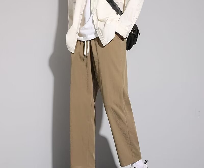 Pantaloni bărbați cropped, croială harém cu drapaj, slim fit, casual-eleganți pentru primăvară, vară și toamnă