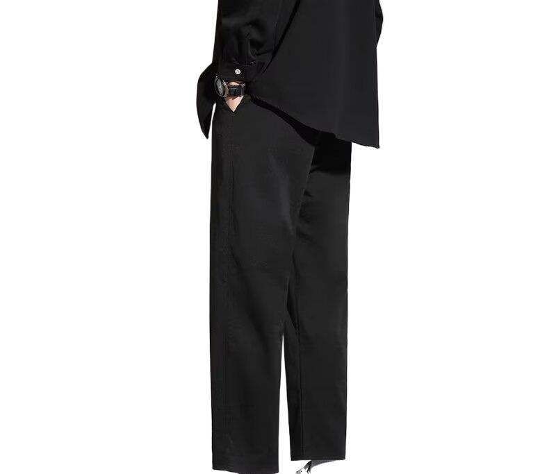 Pantaloni bărbați cropped, croială harém cu drapaj, slim fit, casual-eleganți pentru primăvară, vară și toamnă