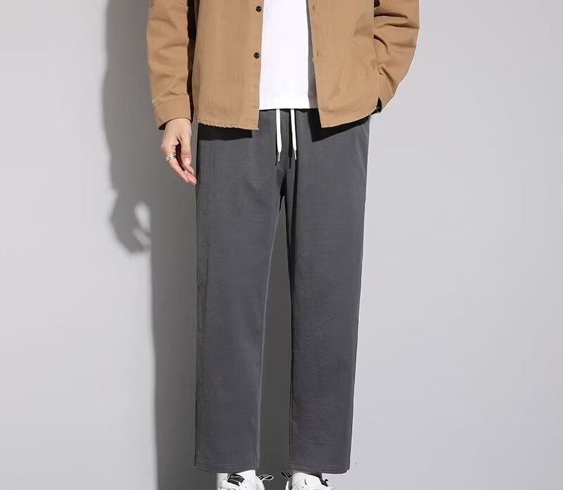 Pantaloni bărbați cropped, croială harém cu drapaj, slim fit, casual-eleganți pentru primăvară, vară și toamnă