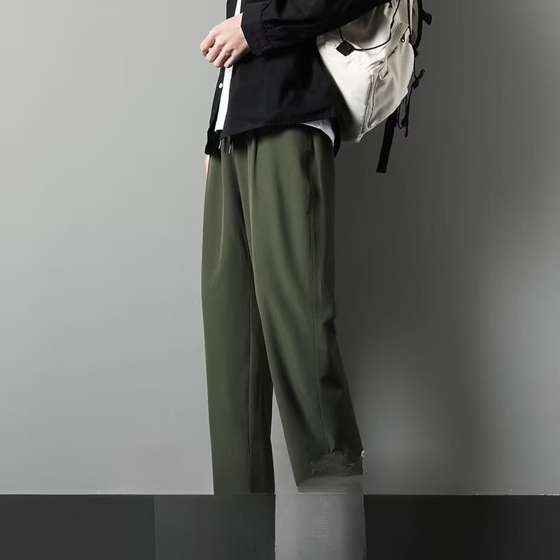Pantaloni bărbați cropped, croială harém cu drapaj, slim fit, casual-eleganți pentru primăvară, vară și toamnă