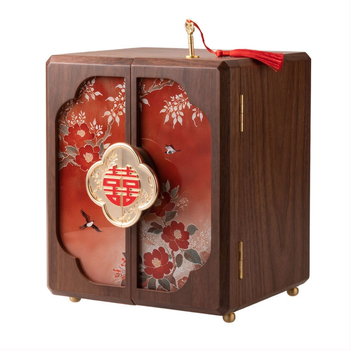 Cutie Bai Xi Wuyou pentru bijuterii – cutie din lemn pentru coliere și cercei, stil chinezesc modern, cadou sofisticat de nuntă