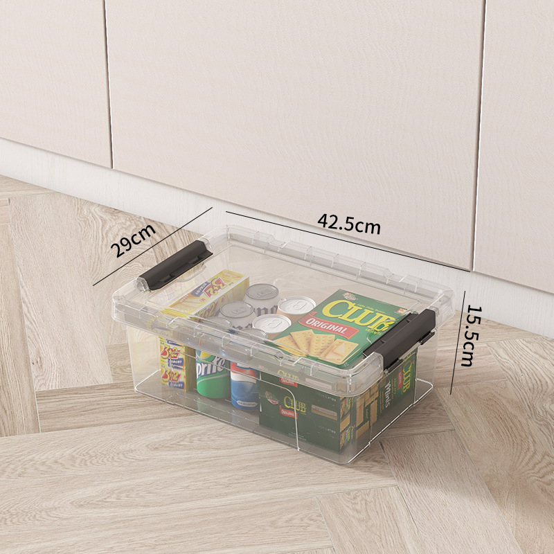 Cutie transparentă de depozitare cu capac pentru haine, din plastic, capacitate mare, multifuncțională