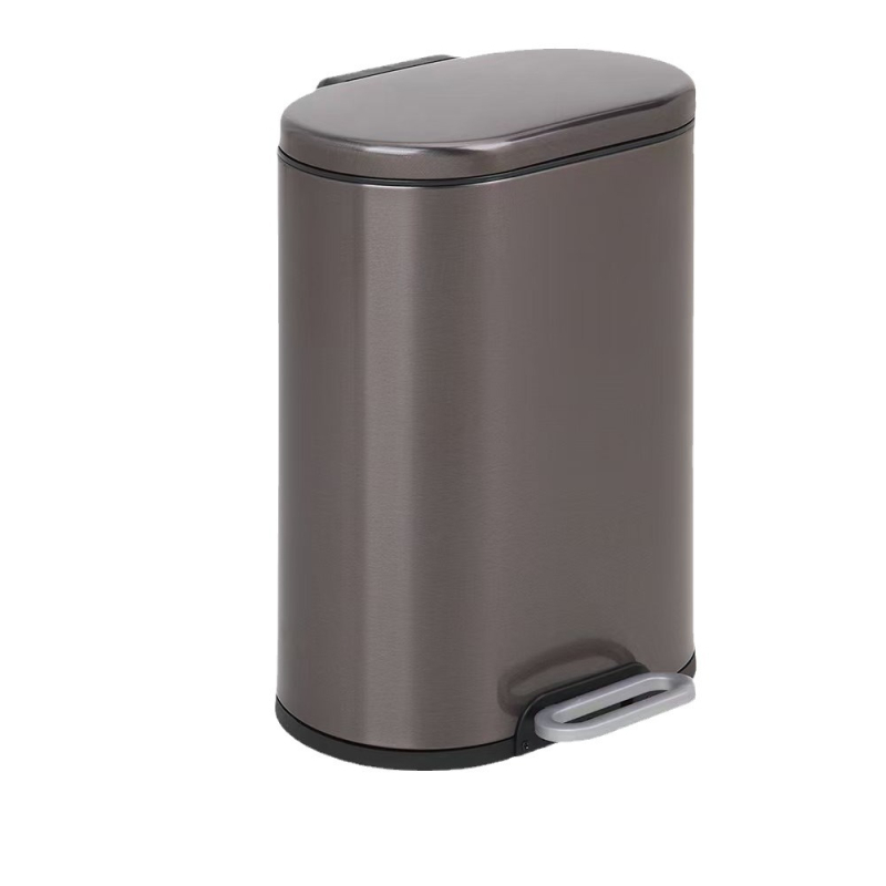 Coș de gunoi cu pedala din oțel inoxidabil, capac, 12 L, pentru baie și bucătărie