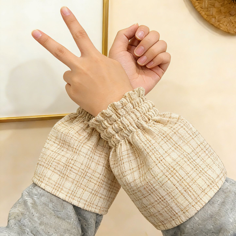 Protectii pentru mâneci anti-murdărie pentru casă și birou, carouri în stil japonez, unisex, utilizare zilnică, poliester