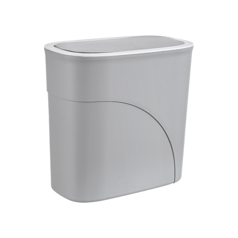 Coș de gunoi oval din plastic cu capac, 8L, control al mirosurilor, pentru baie, bucătărie, sufragerie, dormitor, cămin