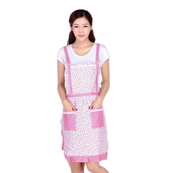 Șorț de bucătărie fără mâneci, în stil coreean, pentru femei adulte, rezistent la ulei, dublu strat, gros, design prințesă, poliester-bumbac, în culori variate