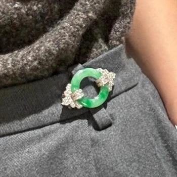 Broșă vintage în stil național — imitatie Hetian Jade, aspect lejer luxos, clips pentru guler, design de înaltă calitate pentru toamnă-iarnă