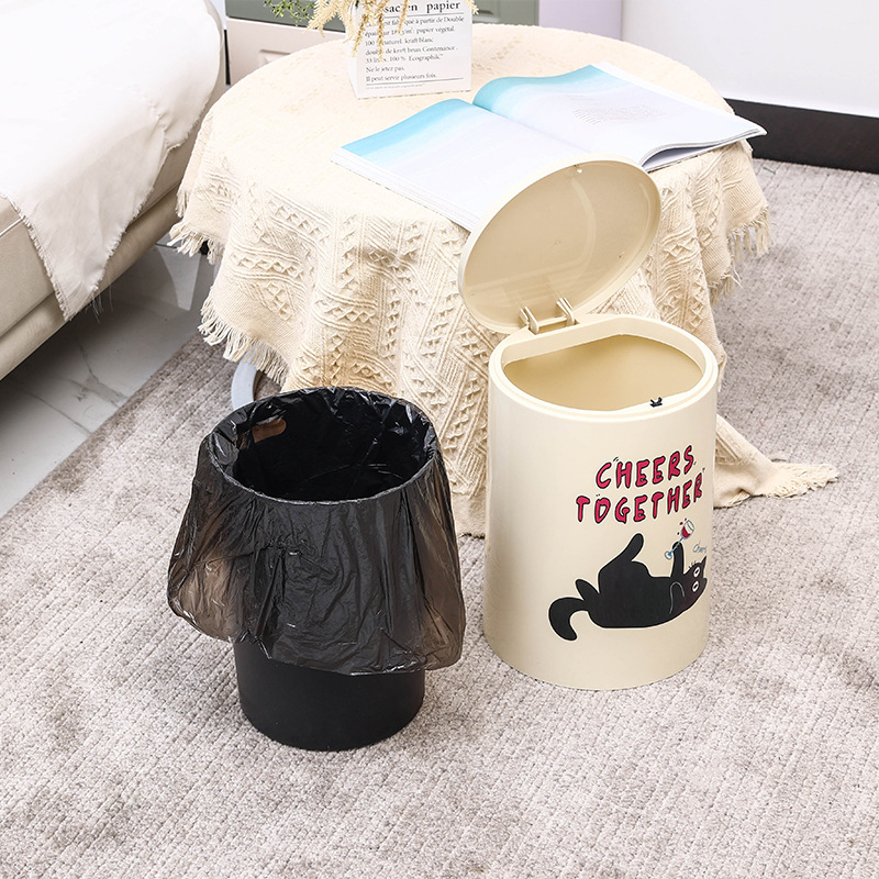 Coș de gunoi pentru animale de companie, cu design animat drăguț, pentru uz casnic, design nou de înaltă valoare pentru living și dormitor, stil crem luxos discret