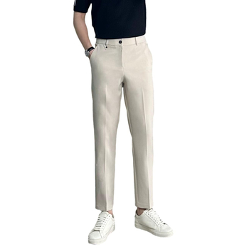 Pantaloni bărbați business casual, croi slim, lungime cropped, primăvară-vară 2024, stil urban