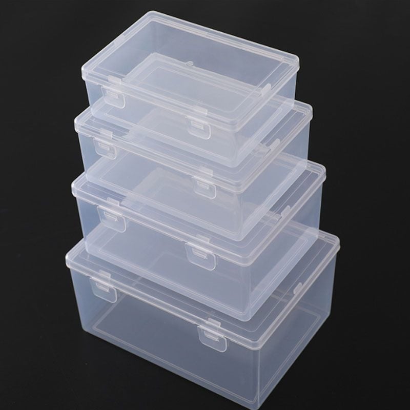 Cutie transparentă din plastic cu capac, organizare bijuterii și piese mici
