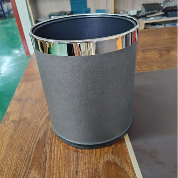 Coș de gunoi pentru camere de hotel, rotund, fără capac, rezistent la foc, cu pereți din hârtie cu două straturi, din plastic, imprimare a logo-ului disponibilă, pentru uz comercial