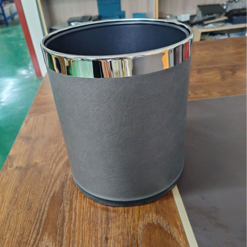 Coș de gunoi pentru camere de hotel, rotund, fără capac, rezistent la foc, cu pereți din hârtie cu două straturi, din plastic, imprimare a logo-ului disponibilă, pentru uz comercial