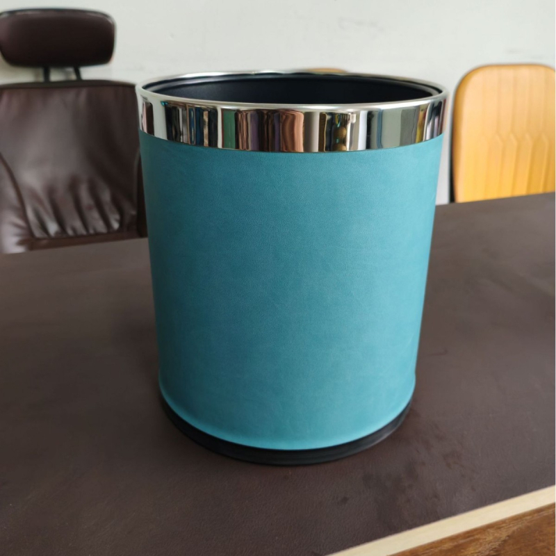 Coș de gunoi pentru camere de hotel, rotund, fără capac, rezistent la foc, cu pereți din hârtie cu două straturi, din plastic, imprimare a logo-ului disponibilă, pentru uz comercial