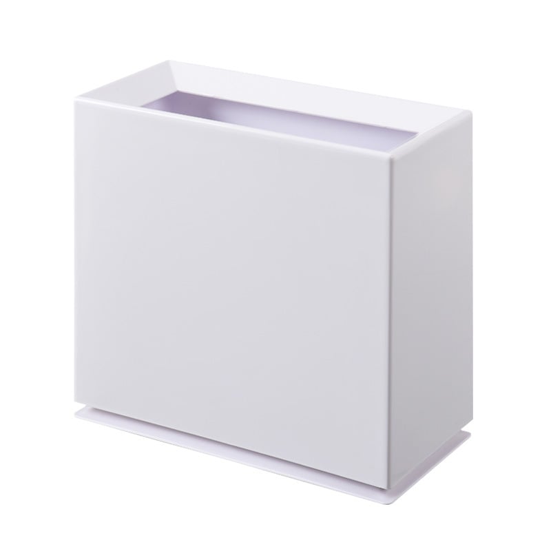 Coș de gunoi din plastic, pătrat, în stil japonez, fără capac, pentru baie, birou, dormitor sau sufragerie, stil european, deschidere prin fantă, 8 L