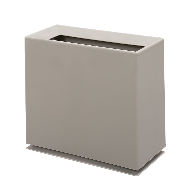 Coș de gunoi din plastic, pătrat, în stil japonez, fără capac, pentru baie, birou, dormitor sau sufragerie, stil european, deschidere prin fantă, 8 L