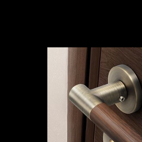 Mâner de ușă pentru dormitor în stil chinezesc, textură lemn aurie, finisaj patină bronz, încuietoare silențioasă cu priză magnetică