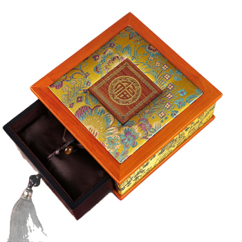 Cutie de bijuterii din lemn cu design Thangka – stil retro, ambalaj elegant pentru bijuterii