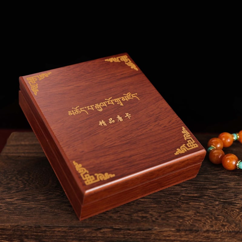 Cutie de bijuterii din lemn cu design Thangka – stil retro, ambalaj elegant pentru bijuterii