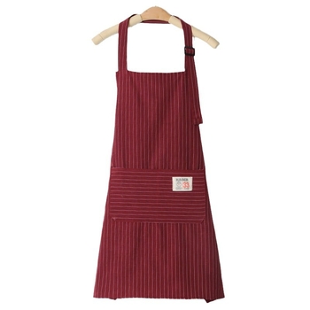 Șorț din bumbac pentru bucătărie, femei, cu dungi, rezistent la murdărie și ulei, ușor de curățat