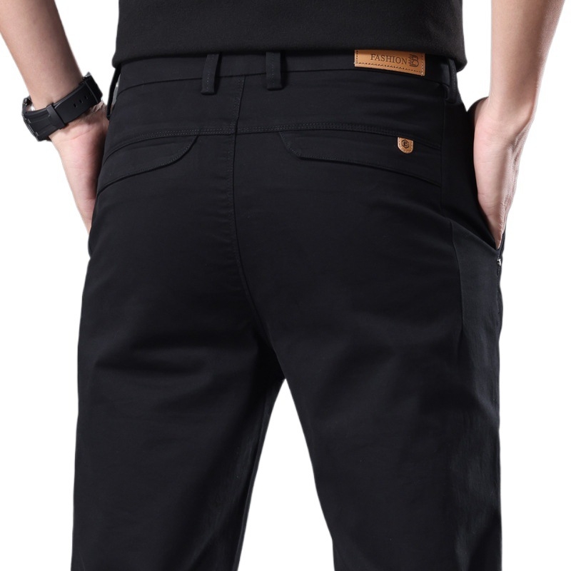 Ανδρικά παντελόνια business casual, με ίσια γραμμή και στενή εφαρμογή, μονόχρωμα, ανθεκτικά στην τσαλάκωση
