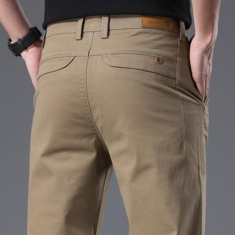 Ανδρικά παντελόνια business casual, με ίσια γραμμή και στενή εφαρμογή, μονόχρωμα, ανθεκτικά στην τσαλάκωση
