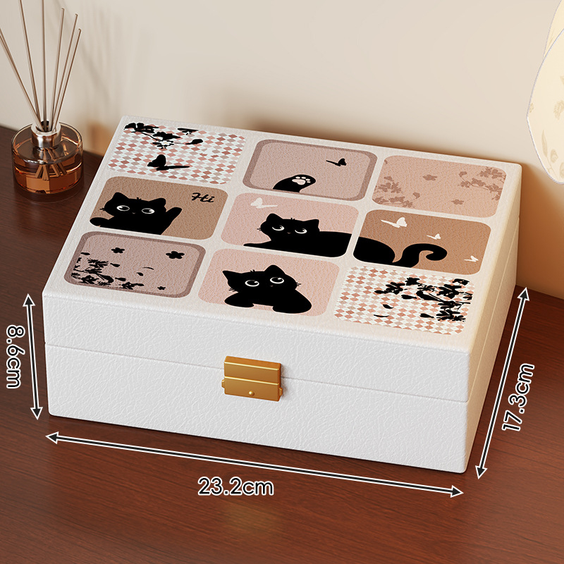 Cutie din piele pentru bijuterii, elegantă, cu protecție anti-oxidare, potrivită pentru călătorii, cu capacitate mare, pentru cercei, coliere, brățări și alte accesorii.