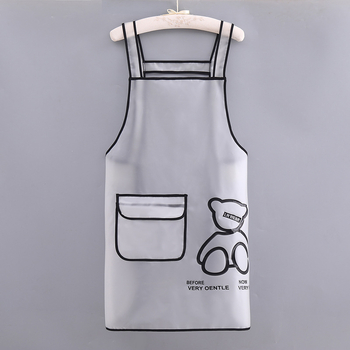 Șorț TPU impermeabil și rezistent la ulei, stil coreean, unisex, pentru bucătărie, cafenele, florării și manichiură.