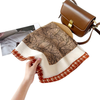 Șal de mătase pentru femei – șal pătrat imprimat, accesoriu pentru geantă, cadou elegant