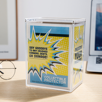 Cutie transparentă din plastic pentru figuri de colecție, cu capac magnetic