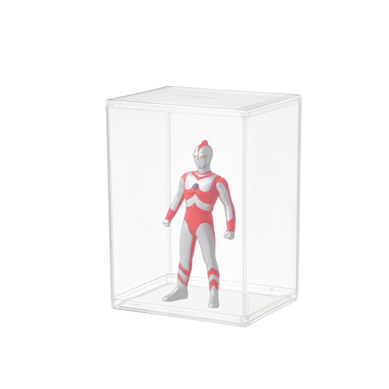 Cutie transparentă din plastic pentru figuri de colecție, cu capac magnetic