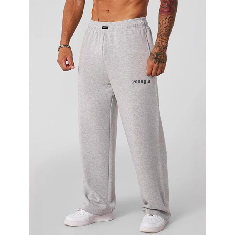YoungLA pantaloni sport în stil american, largi, pentru bărbați, din bumbac