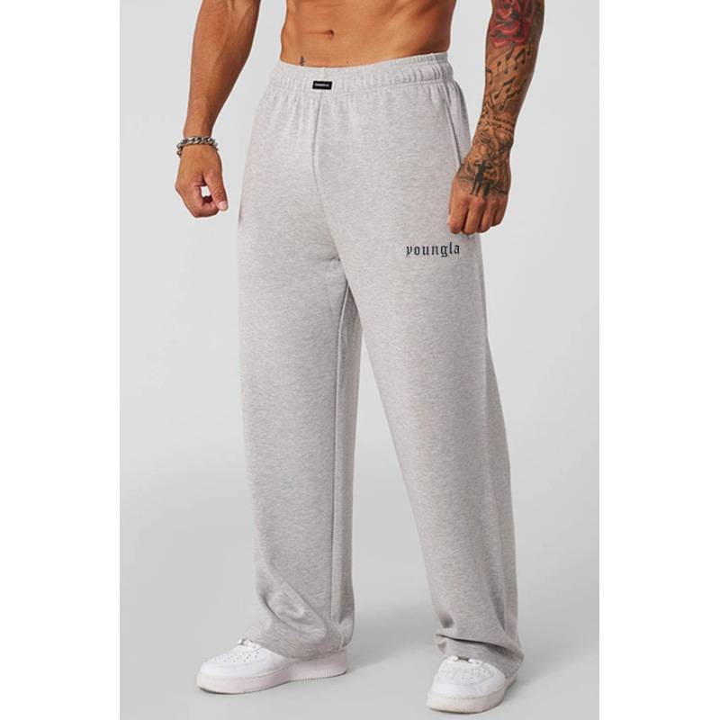 YoungLA pantaloni sport în stil american, largi, pentru bărbați, din bumbac