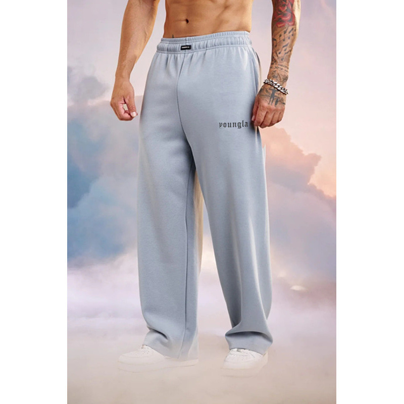 YoungLA pantaloni sport în stil american, largi, pentru bărbați, din bumbac