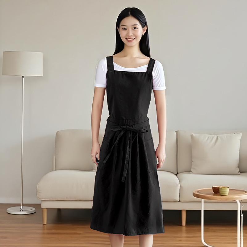 Șorț de bucătărie în stil japonez, impermeabil, fără mâneci, anti-murdărire, material Taslan, culoare solidă, mărime universală