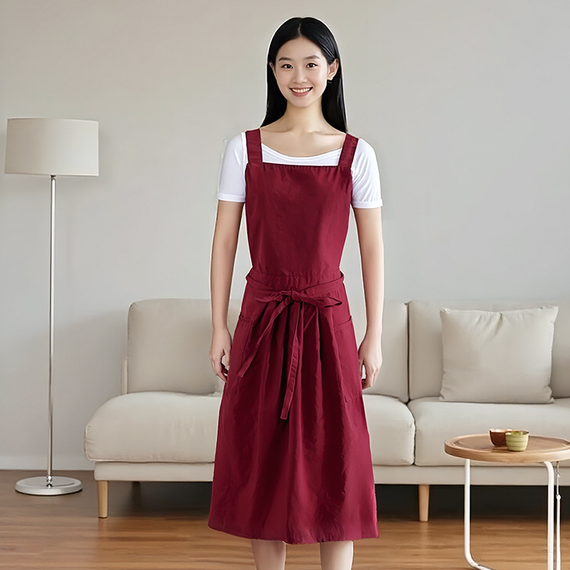 Șorț de bucătărie în stil japonez, impermeabil, fără mâneci, anti-murdărire, material Taslan, culoare solidă, mărime universală