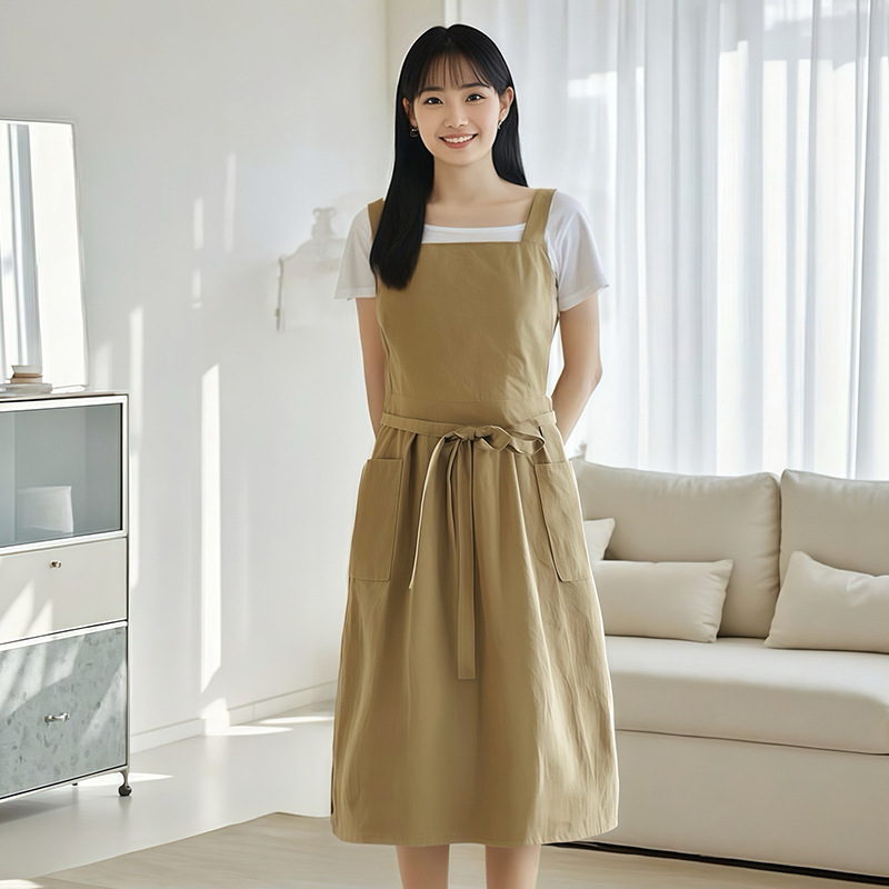 Șorț de bucătărie în stil japonez, impermeabil, fără mâneci, anti-murdărire, material Taslan, culoare solidă, mărime universală