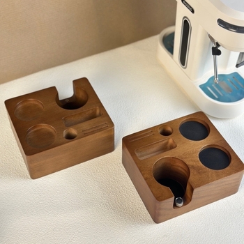 Bază reglabilă din lemn masiv pentru tamparea cafelei, suport de mână cu cadru de sprijin, multifuncțională, compatibilă cu 51/54 mm și universală pentru 58 mm