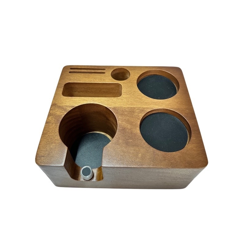 Bază reglabilă din lemn masiv pentru tamparea cafelei, suport de mână cu cadru de sprijin, multifuncțională, compatibilă cu 51/54 mm și universală pentru 58 mm