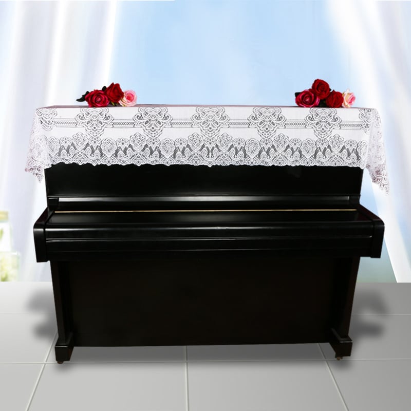 Husă de pian în stil european, cu dantelă florală, protecție împotriva prafului pentru mobilier de exterior
