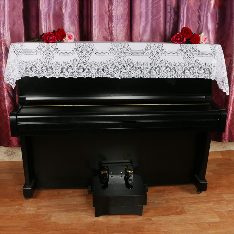 Husă de pian în stil european, cu dantelă florală, protecție împotriva prafului pentru mobilier de exterior
