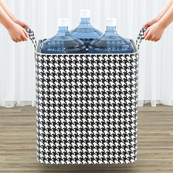 Sac de depozitare Houndstooth pentru haine, din material nețesut, capacitate mare, pentru haine, pilote, mutări și rufe murdare