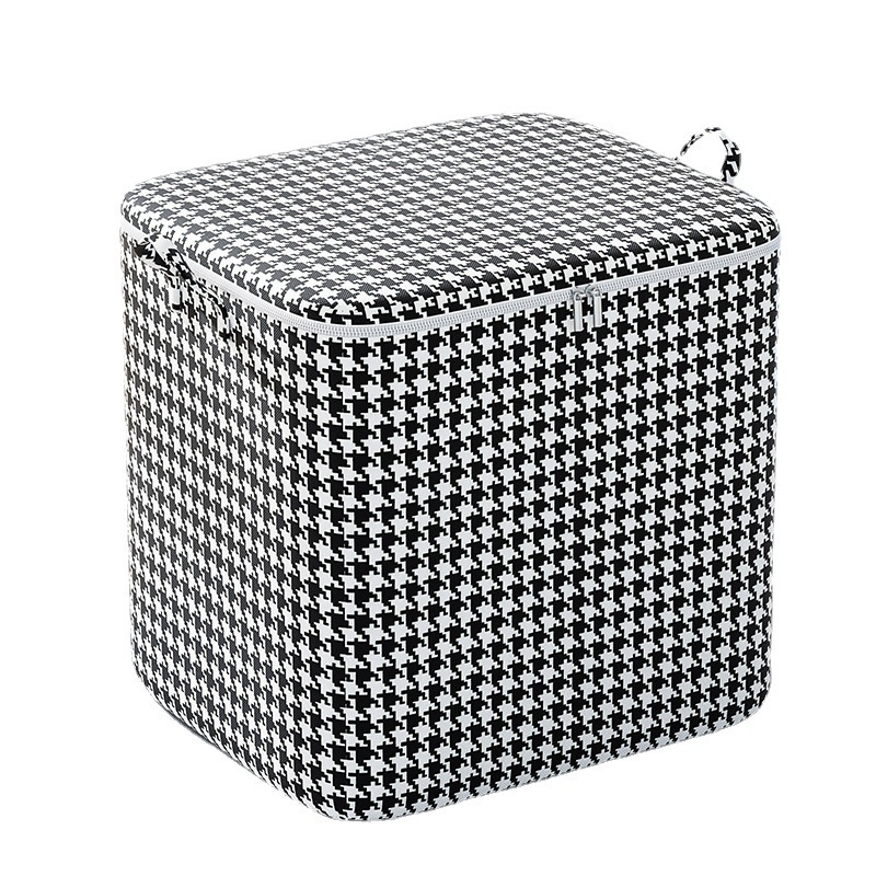 Sac de depozitare Houndstooth pentru haine, din material nețesut, capacitate mare, pentru haine, pilote, mutări și rufe murdare
